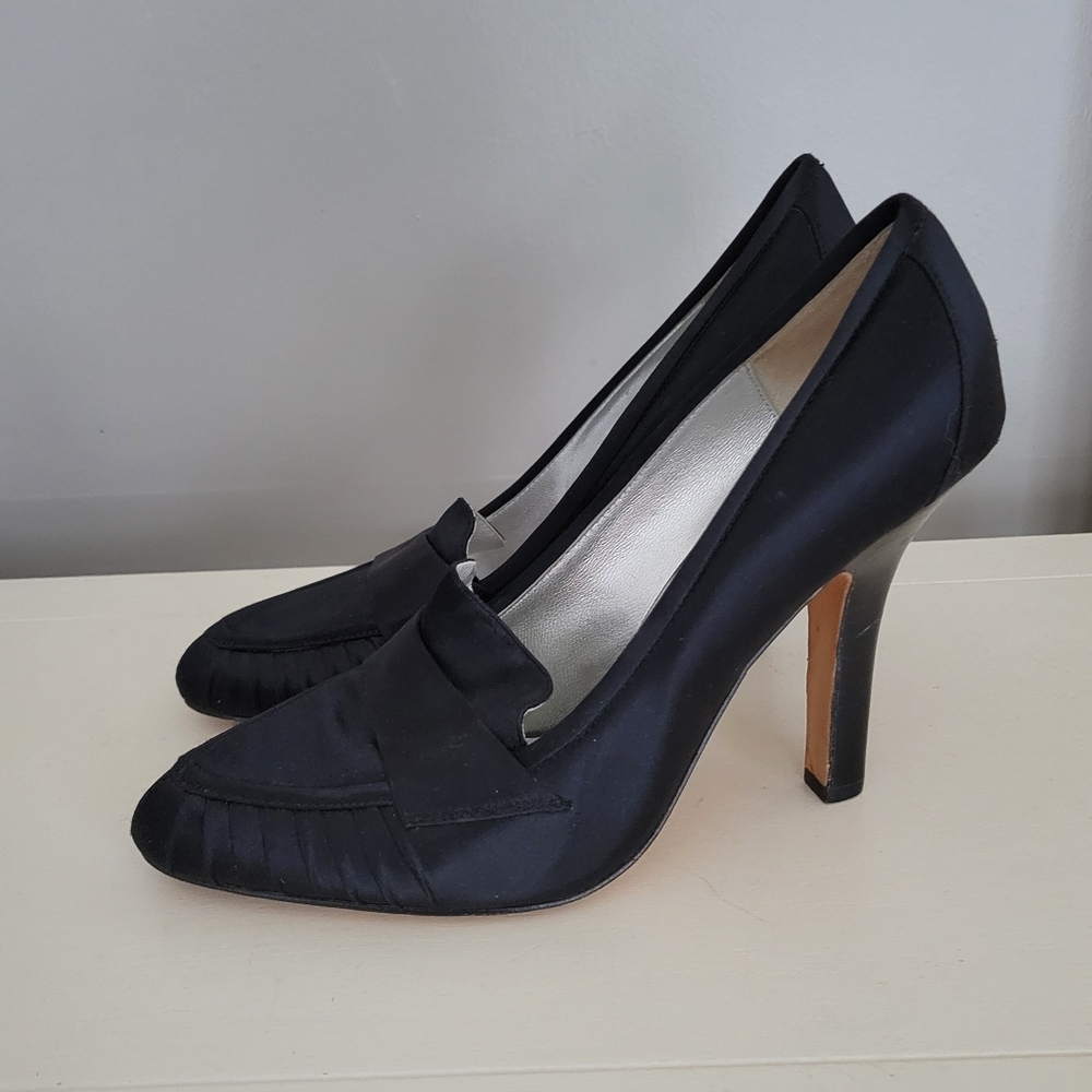 Joey black satin heels
